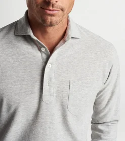 Outlet Peter Millar Croxley Long-Sleeve Polo Blue Frost