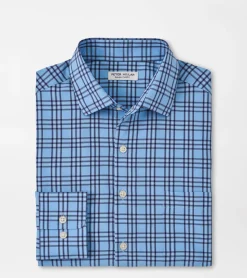 Outlet Peter Millar Darien Performance Poplin Sport Shirt Cottage Blue