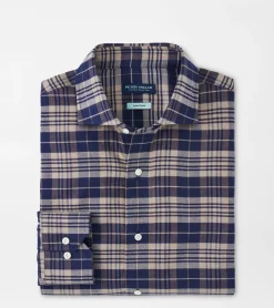 New Peter Millar Davol Italian Flannel Sport Shirt Navy