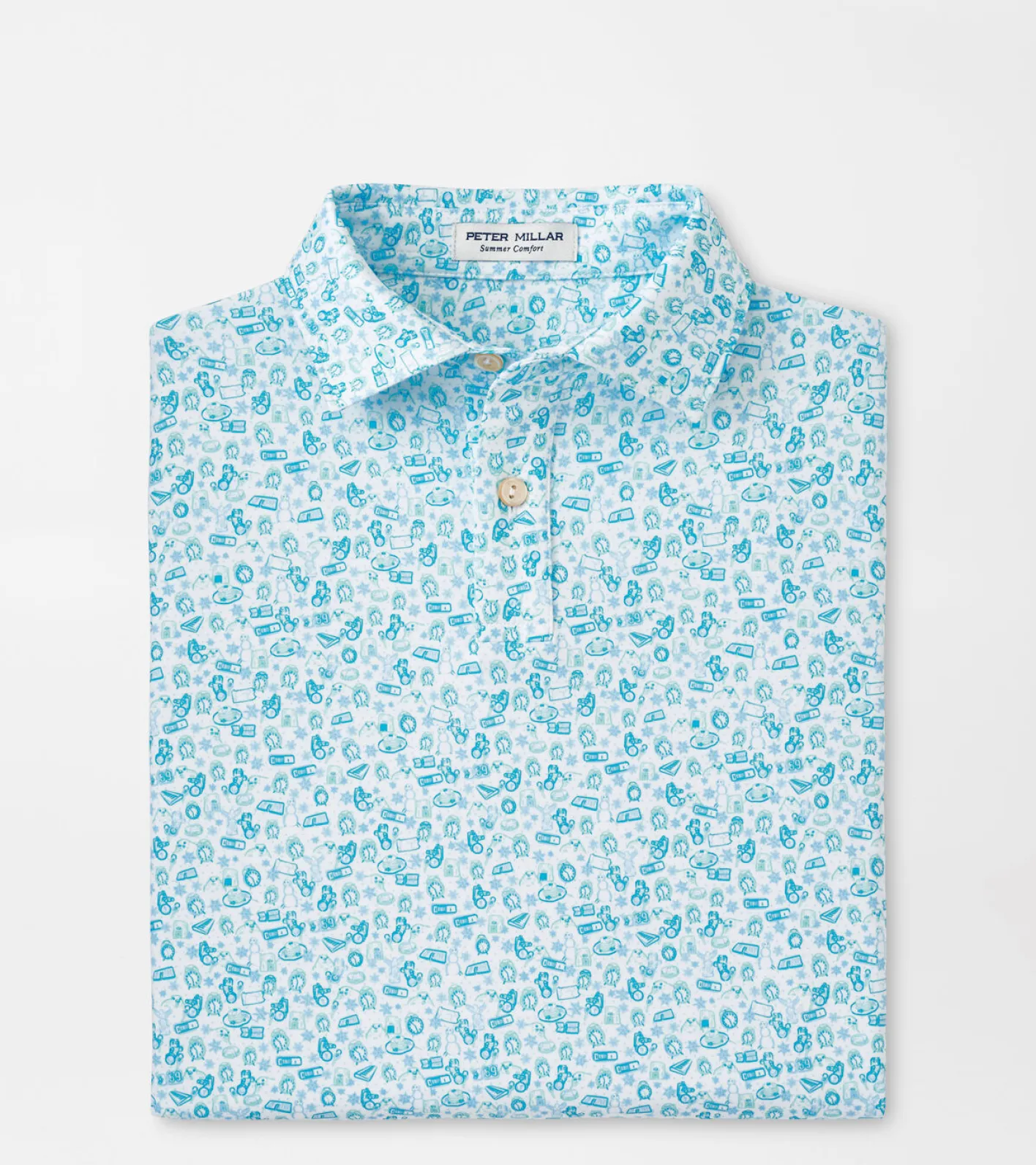 New Peter Millar Deja Vu Youth Performance Jersey Polo White