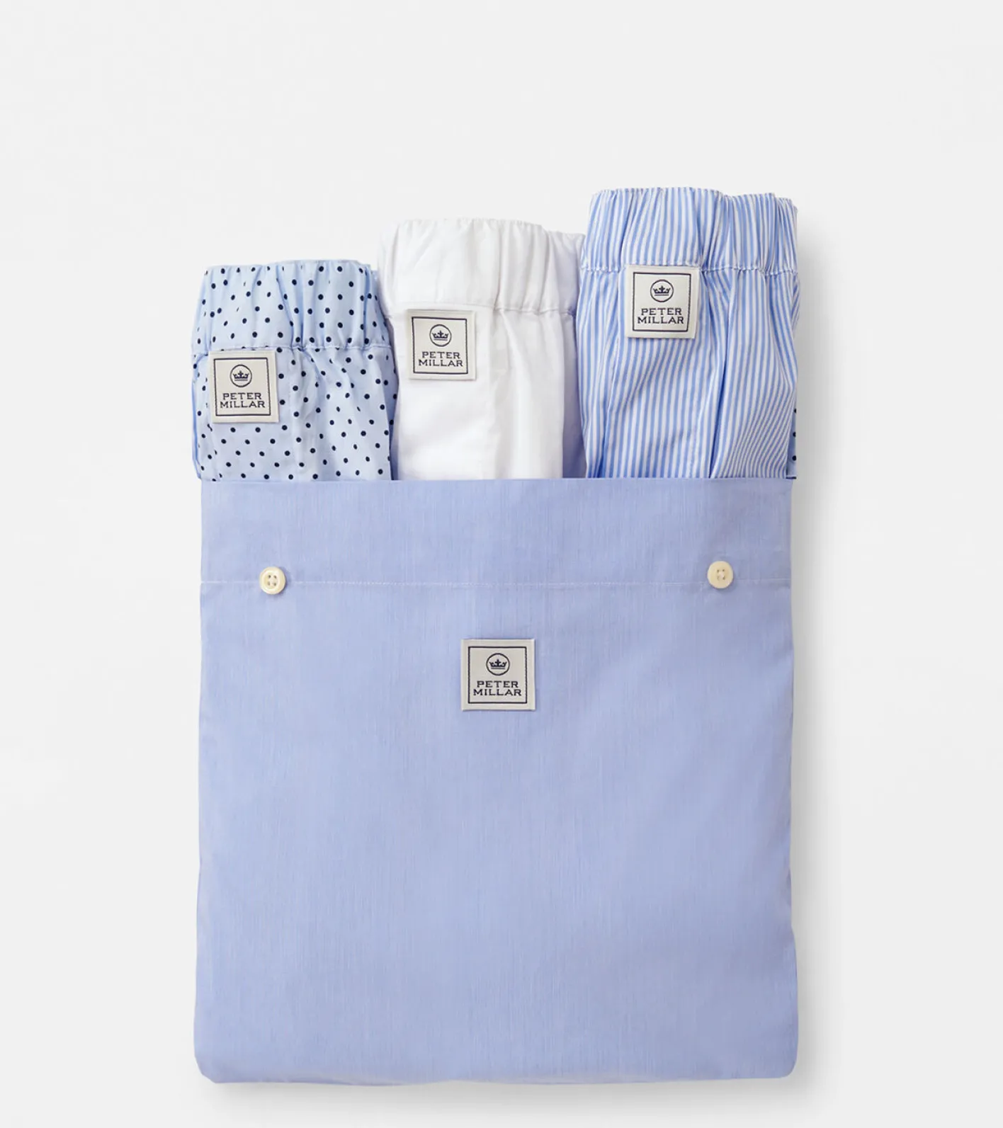 Sale Peter Millar Dempsey Three-Pack Cotton Boxer Cottage Blue
