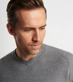 Hot Peter Millar Dover High V-Neck Gale Grey