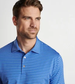 Outlet Peter Millar Drum Performance Jersey Polo Sapphire