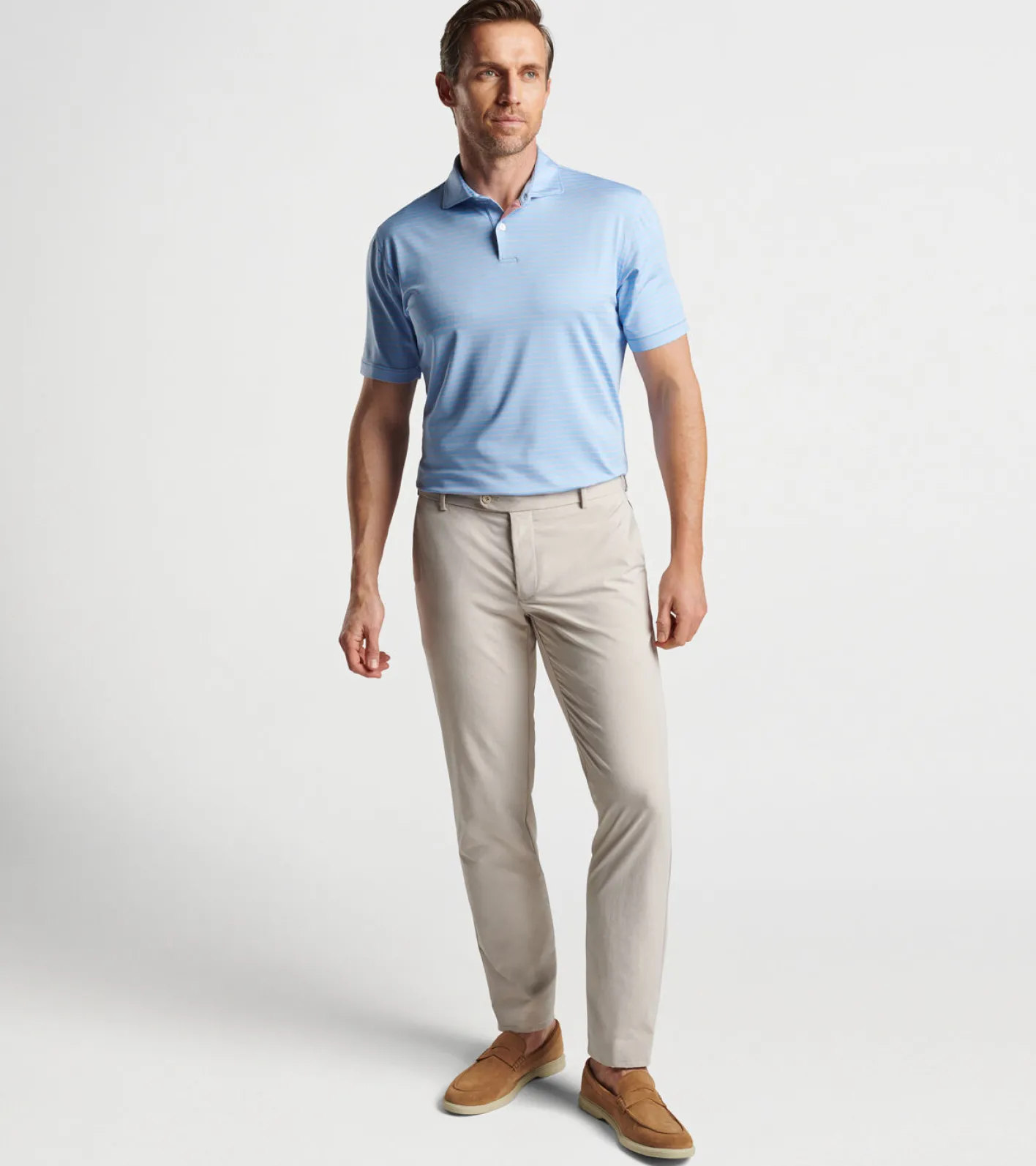 Best Peter Millar Duet Performance Jersey Polo Blue Frost
