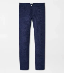 Sale Peter Millar eb66 Delos Paisley Performance Five-Pocket Pant Navy