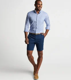 Clearance Peter Millar Elmwood Cotton Sport Shirt Cape Blue