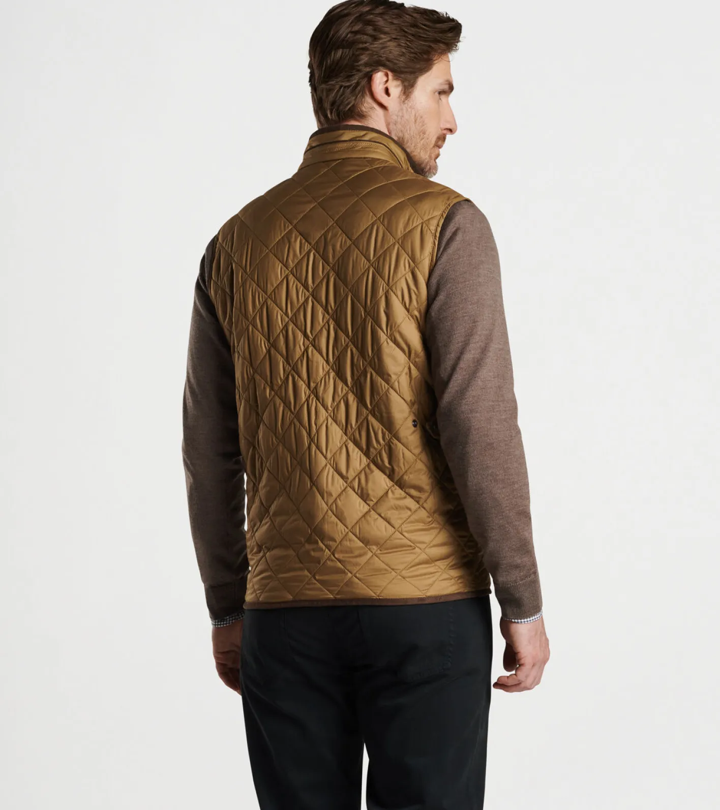Discount Peter Millar Essex Quilted Travel Vest Khaki