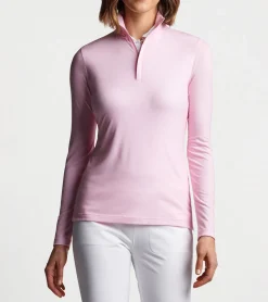 Sale Peter Millar Evelyn drirelease&reg; Quarter Zip PALMER PINK RIPPLE EFFECT