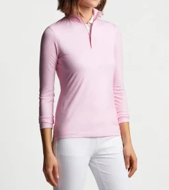 Sale Peter Millar Evelyn drirelease&reg; Quarter Zip PALMER PINK RIPPLE EFFECT