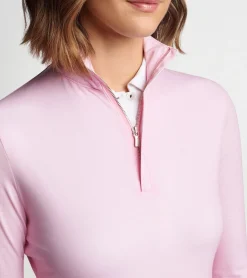 Sale Peter Millar Evelyn drirelease&reg; Quarter Zip PALMER PINK RIPPLE EFFECT
