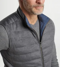 Sale Peter Millar Excursionist Flex Reversible Knit Vest NICKEL/VINTAGE INDIGO