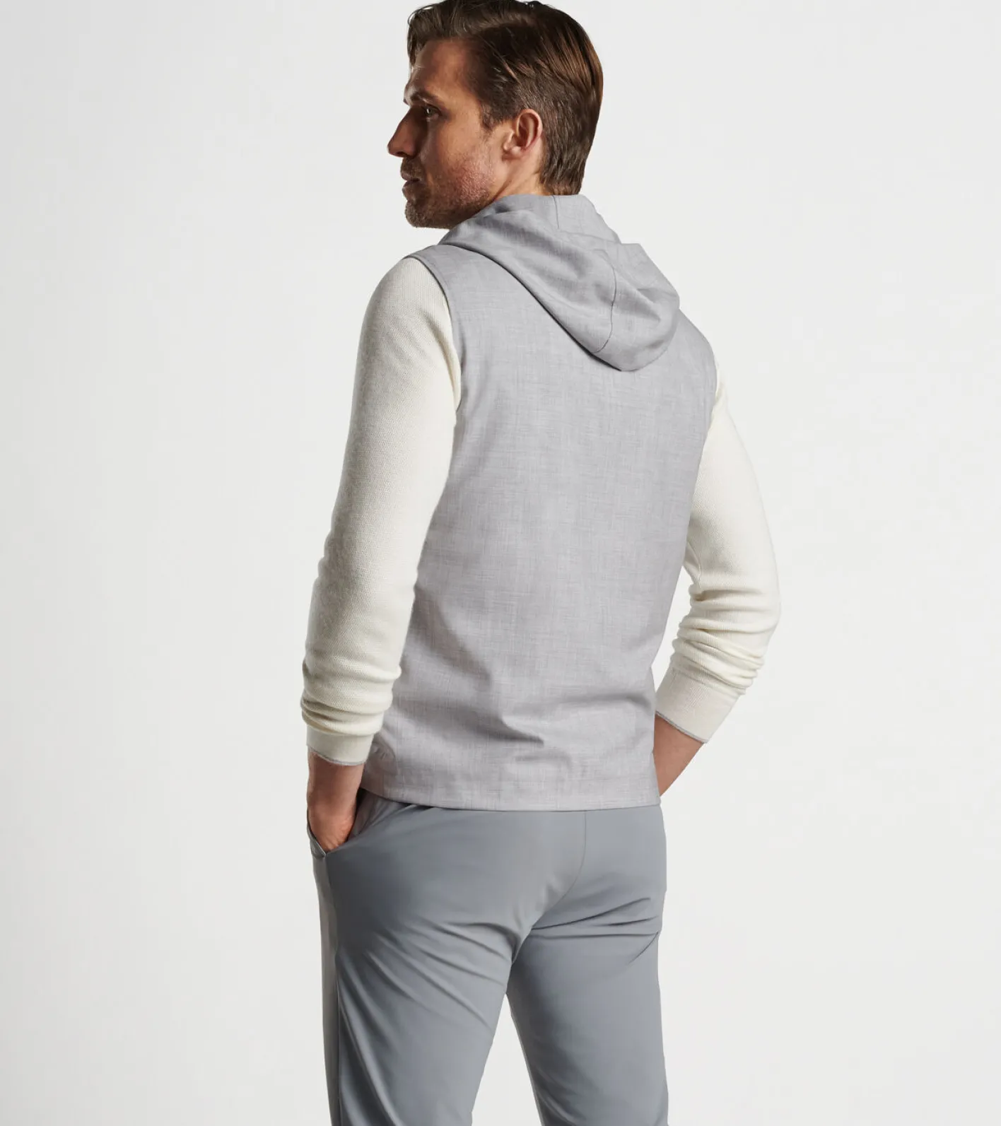 Outlet Peter Millar Excursionist Lite Hooded Vest Platinum