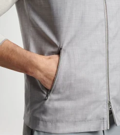 Outlet Peter Millar Excursionist Lite Hooded Vest Platinum