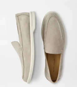 Discount Peter Millar Excursionist Nubuck Venetian Loafer BLUE PEARL