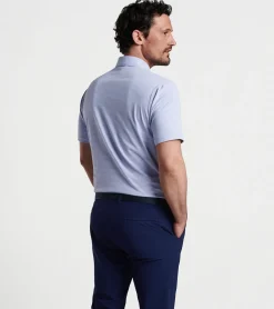 Discount Peter Millar Ezra Performance Jersey Polo EUCALYPTUS