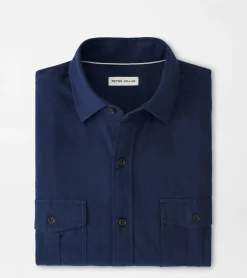 Clearance Peter Millar Fallside Cotton Sport Shirt Navy