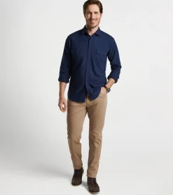 Clearance Peter Millar Fallside Cotton Sport Shirt Navy