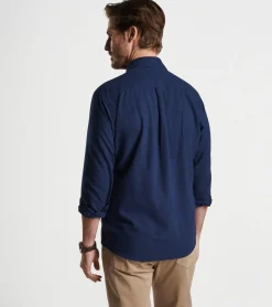 Clearance Peter Millar Fallside Cotton Sport Shirt Navy