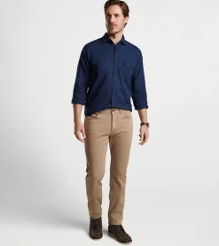 Clearance Peter Millar Fallside Cotton Sport Shirt Navy