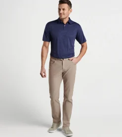 New Peter Millar Featherweight M&eacute;lange Performance Polo White