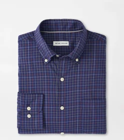 Fashion Peter Millar Fenton Cotton-Stretch Sport Shirt Navy