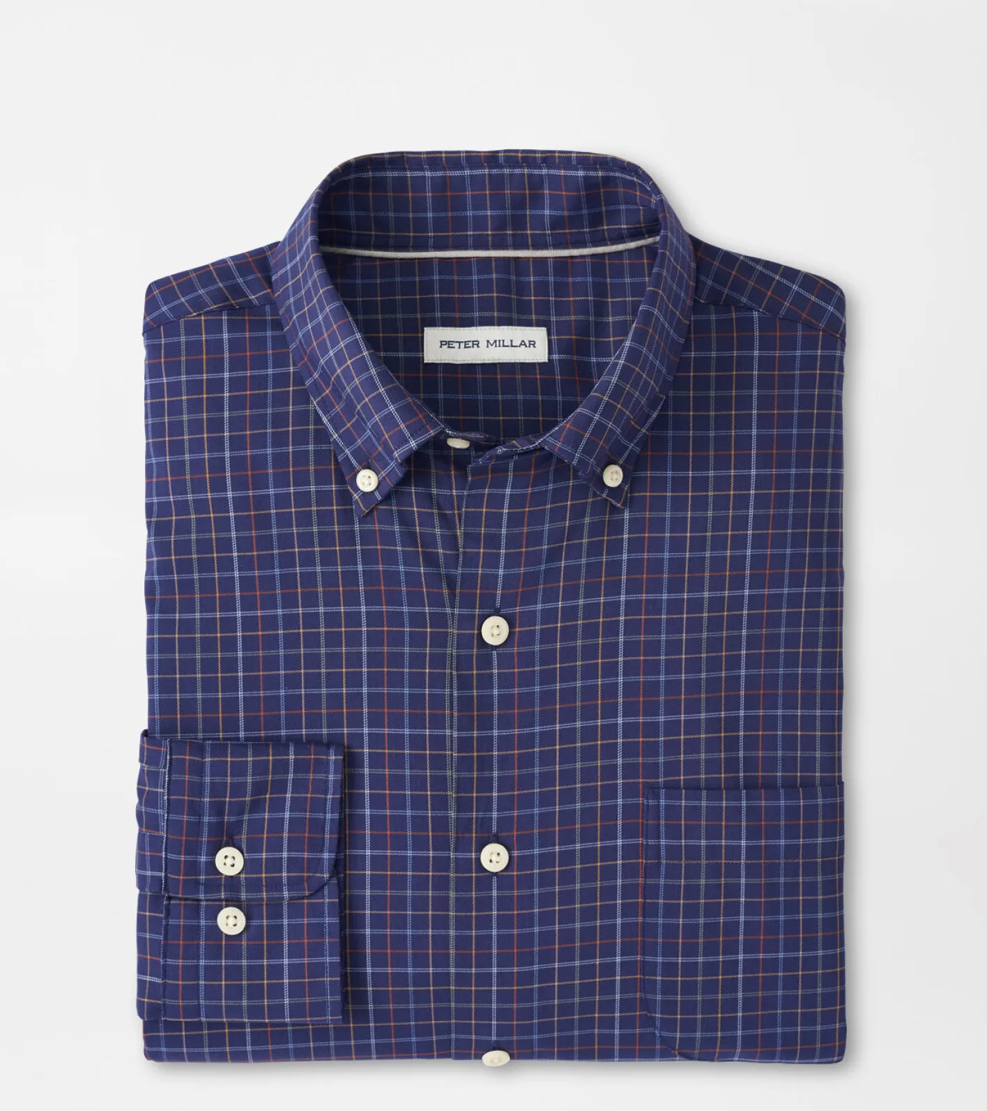 Fashion Peter Millar Fenton Cotton-Stretch Sport Shirt Navy