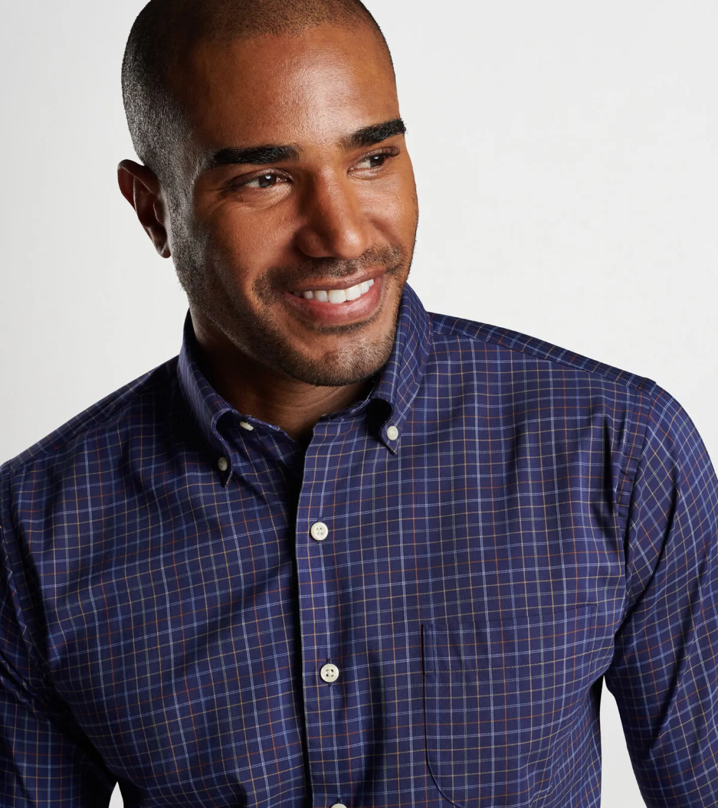 Fashion Peter Millar Fenton Cotton-Stretch Sport Shirt Navy