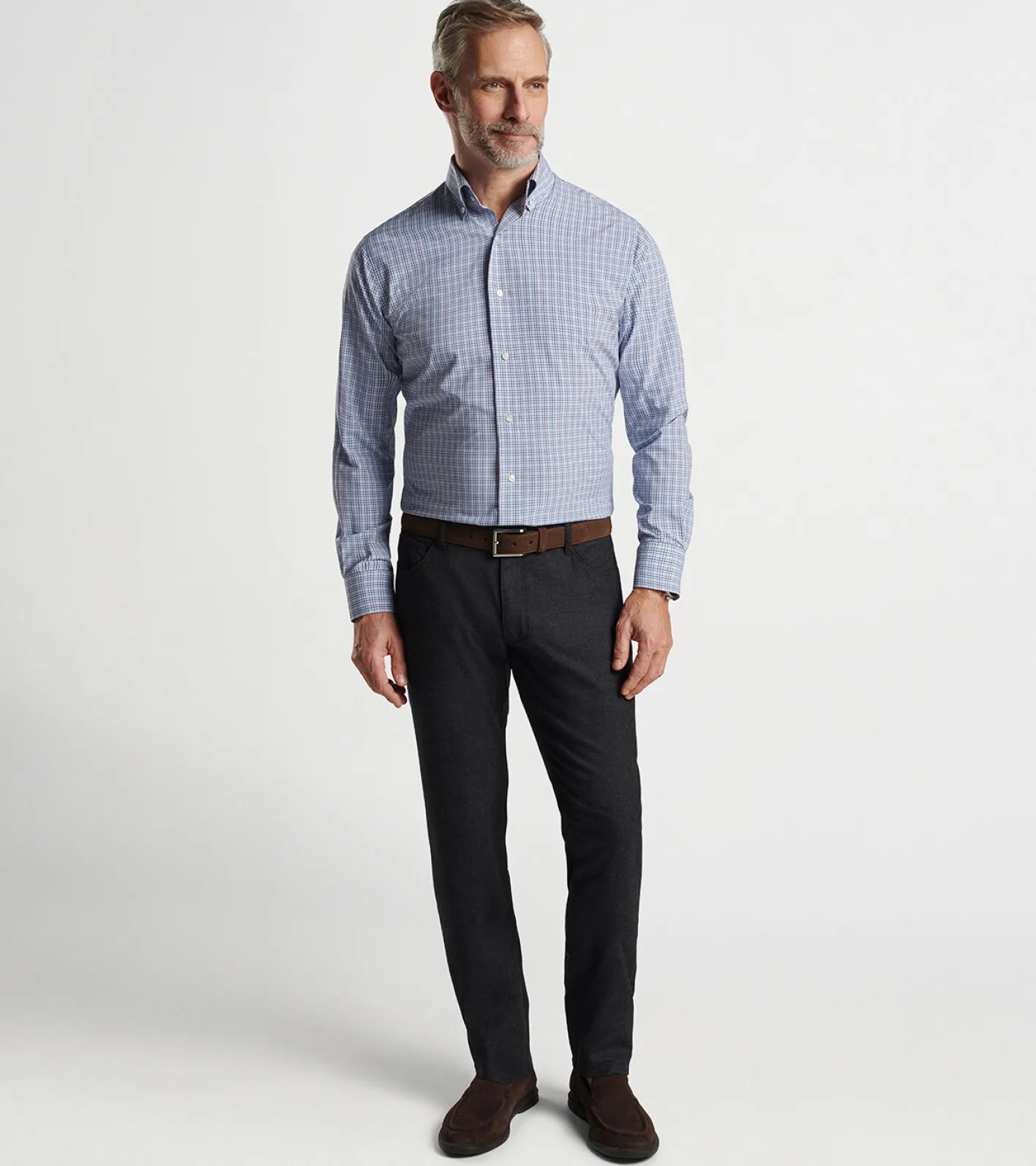 Hot Peter Millar Fitch Performance Poplin Sport Shirt Vintage Indigo