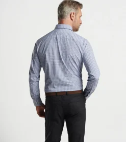 Hot Peter Millar Fitch Performance Poplin Sport Shirt Vintage Indigo