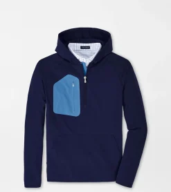 Discount Peter Millar Flex Adapt Half-Zip Hoodie Navy