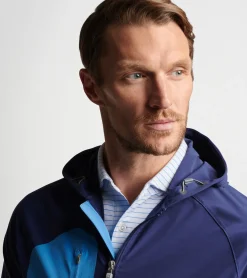 Discount Peter Millar Flex Adapt Half-Zip Hoodie Navy