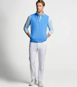 New Peter Millar Flex Adapt Half-Zip Pullover Vest Marina Blue