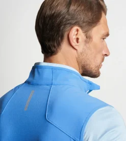 New Peter Millar Flex Adapt Half-Zip Pullover Vest Marina Blue