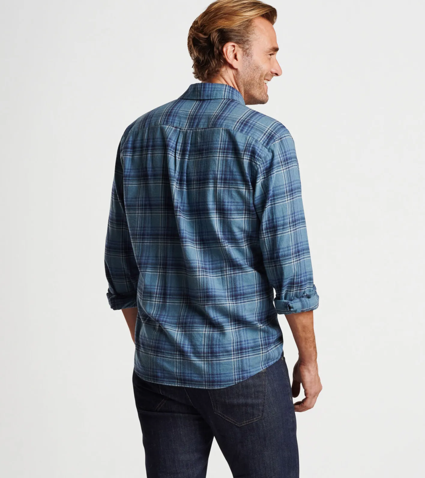 New Peter Millar Forest Knolls Cotton Sport Shirt RESERVOIR