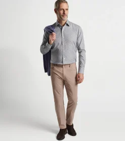 New Peter Millar Francis Cotton Sport Shirt Loden