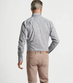 New Peter Millar Francis Cotton Sport Shirt Loden