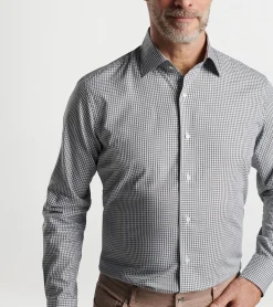 New Peter Millar Francis Cotton Sport Shirt Loden