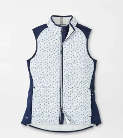 Fashion Peter Millar Fuse Tossed Paisley Hybrid Vest White/Navy