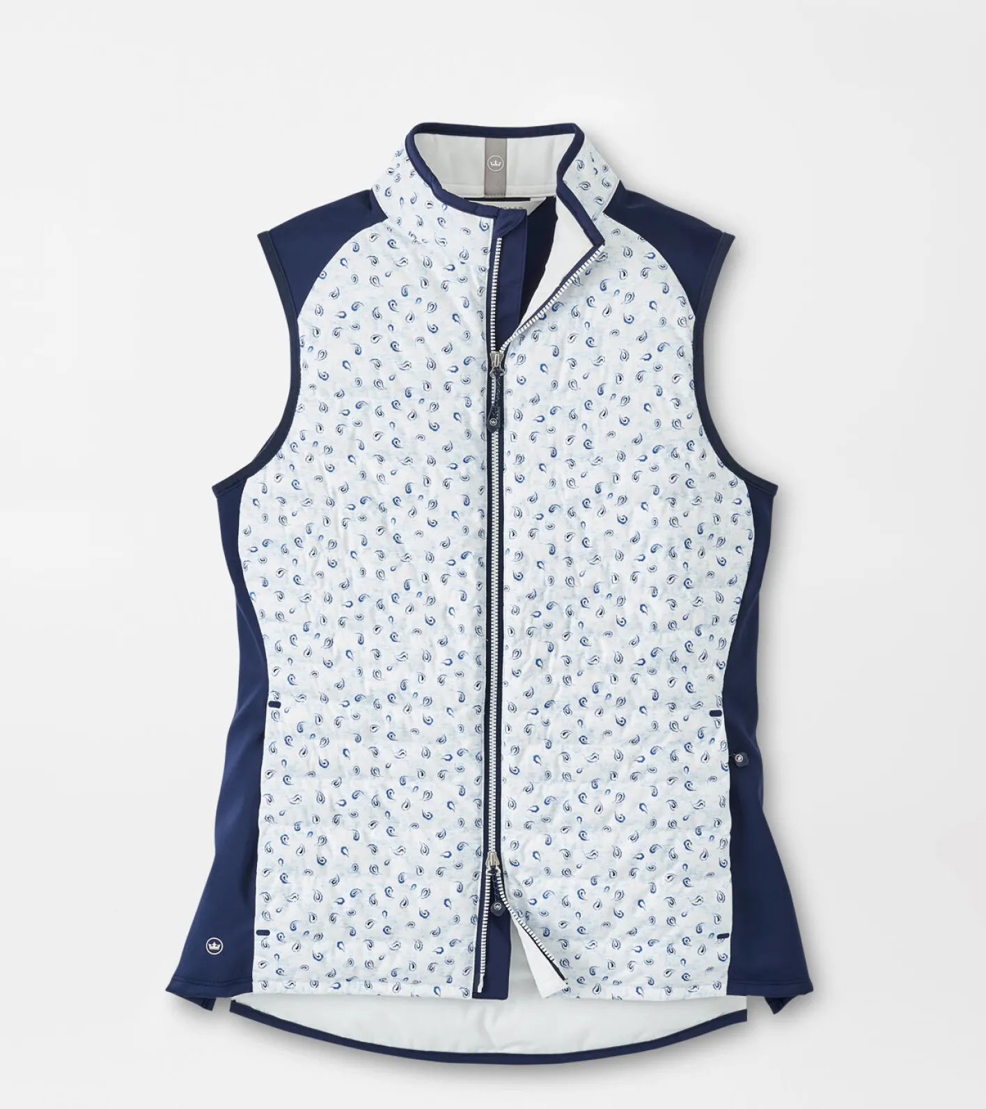 Fashion Peter Millar Fuse Tossed Paisley Hybrid Vest White/Navy