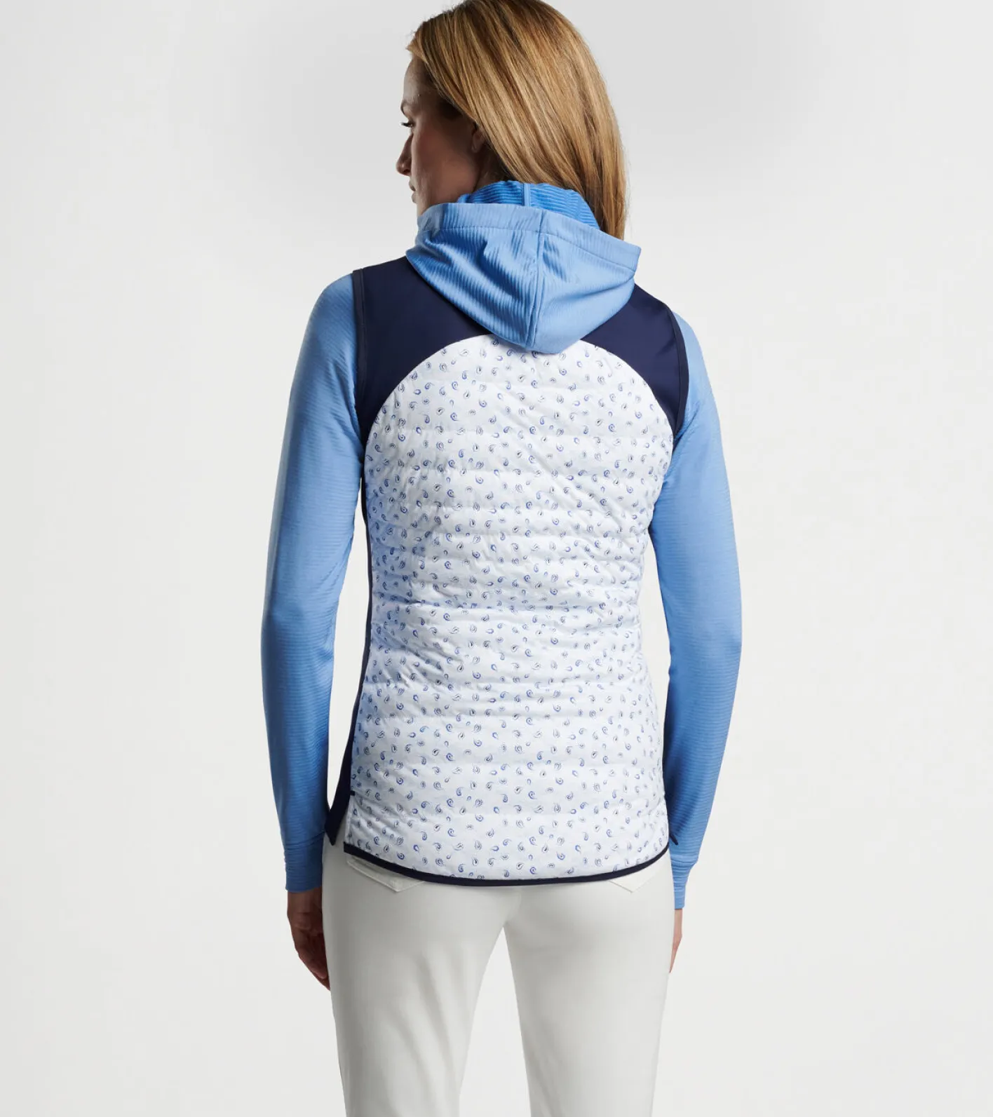 Fashion Peter Millar Fuse Tossed Paisley Hybrid Vest White/Navy