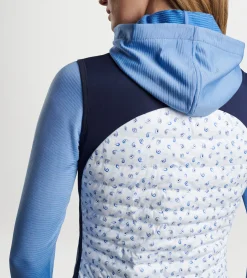 Fashion Peter Millar Fuse Tossed Paisley Hybrid Vest White/Navy