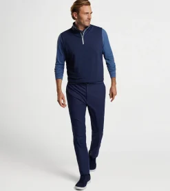 Online Peter Millar Galway Stretch Loop Terry Quarter-Zip Vest Navy