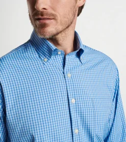 Online Peter Millar Geary Performance Twill Sport Shirt Cape Blue