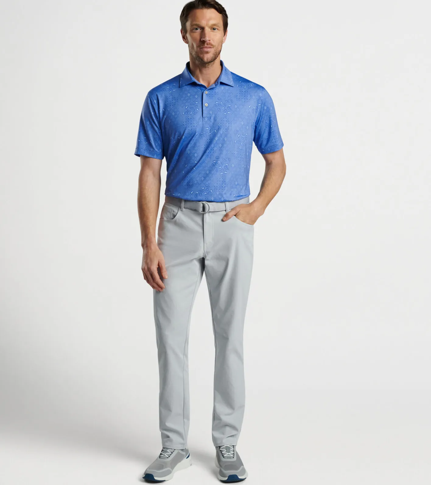 Sale Peter Millar Geo Paisley Performance Jersey Polo Bonnet