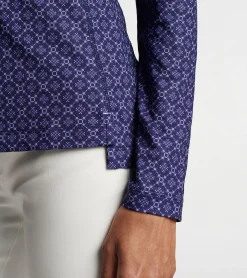 New Peter Millar Geo Raglan-Sleeve Perth Layer Navy