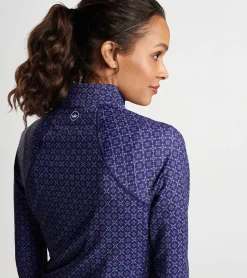 New Peter Millar Geo Raglan-Sleeve Perth Layer Navy