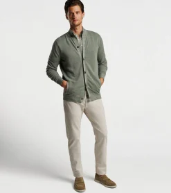Hot Peter Millar Glasgow Button Front Sweater SAGE FOG