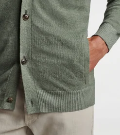 Hot Peter Millar Glasgow Button Front Sweater SAGE FOG