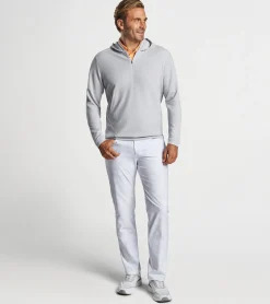 Best Peter Millar Grid Performance Half-Zip Hoodie British Grey