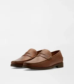 Fashion Peter Millar Handsewn Leather Penny Loafer Chocolate